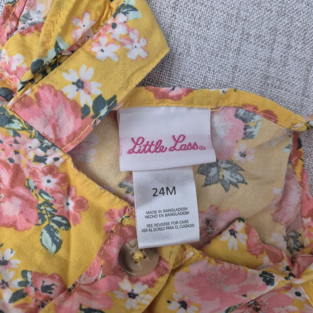 Little Lass Floral 2-Piece Skort Set Yellow Pink 24M Spring Summer Outfit - Picture 6 of 12